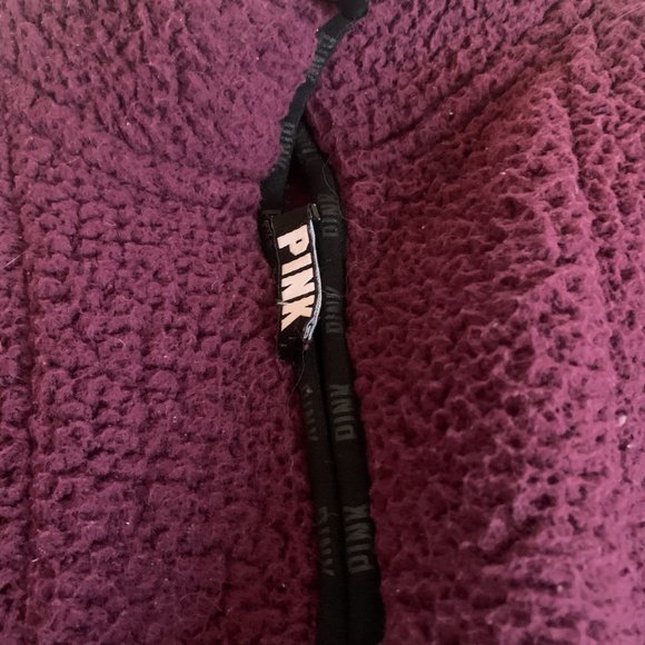 Victoria's Secret PINK Sherpa Quarter Zip Sweatshirt - Picture 2 of 4